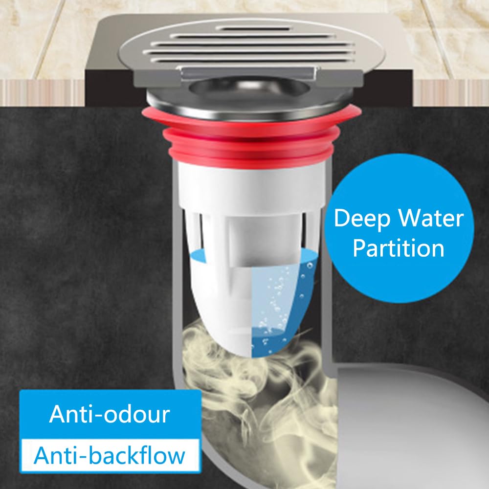 Shower Floor Drain Backflow Preventer, One-Way Drain Valve Sewer Core Anti-Odor Pipe Plug for Kitchen Bathroom White - image 5