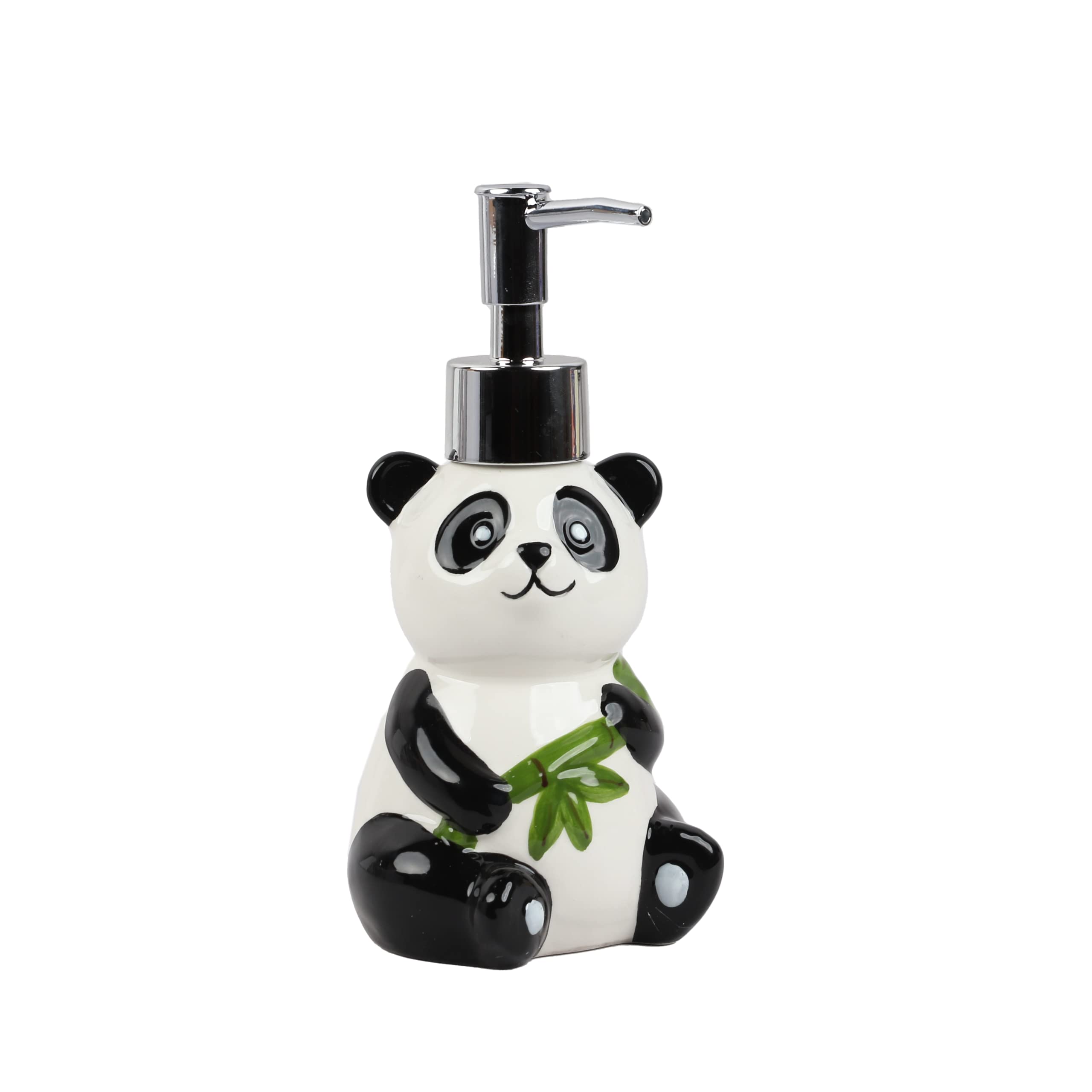 Servette Home Ceramic Panda Soap Dispenser – Black and White Animal Decor