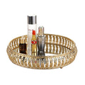Gold Mirrored Vanity Tray – 10" Metal Makeup & Perfume Organizer