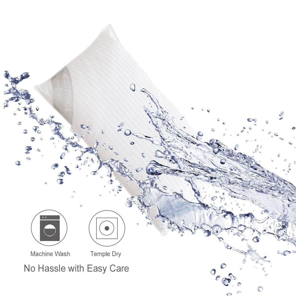 HOMEFOUCS Luxury Feather and Down Pillows | 100% Cotton Shell | Pack of 2
