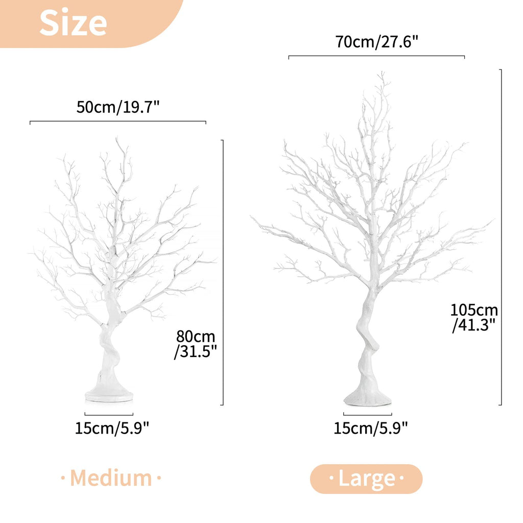 Nuptio 105cm White Artificial Manzanita Tree – Faux Twig Table Centerpiece
