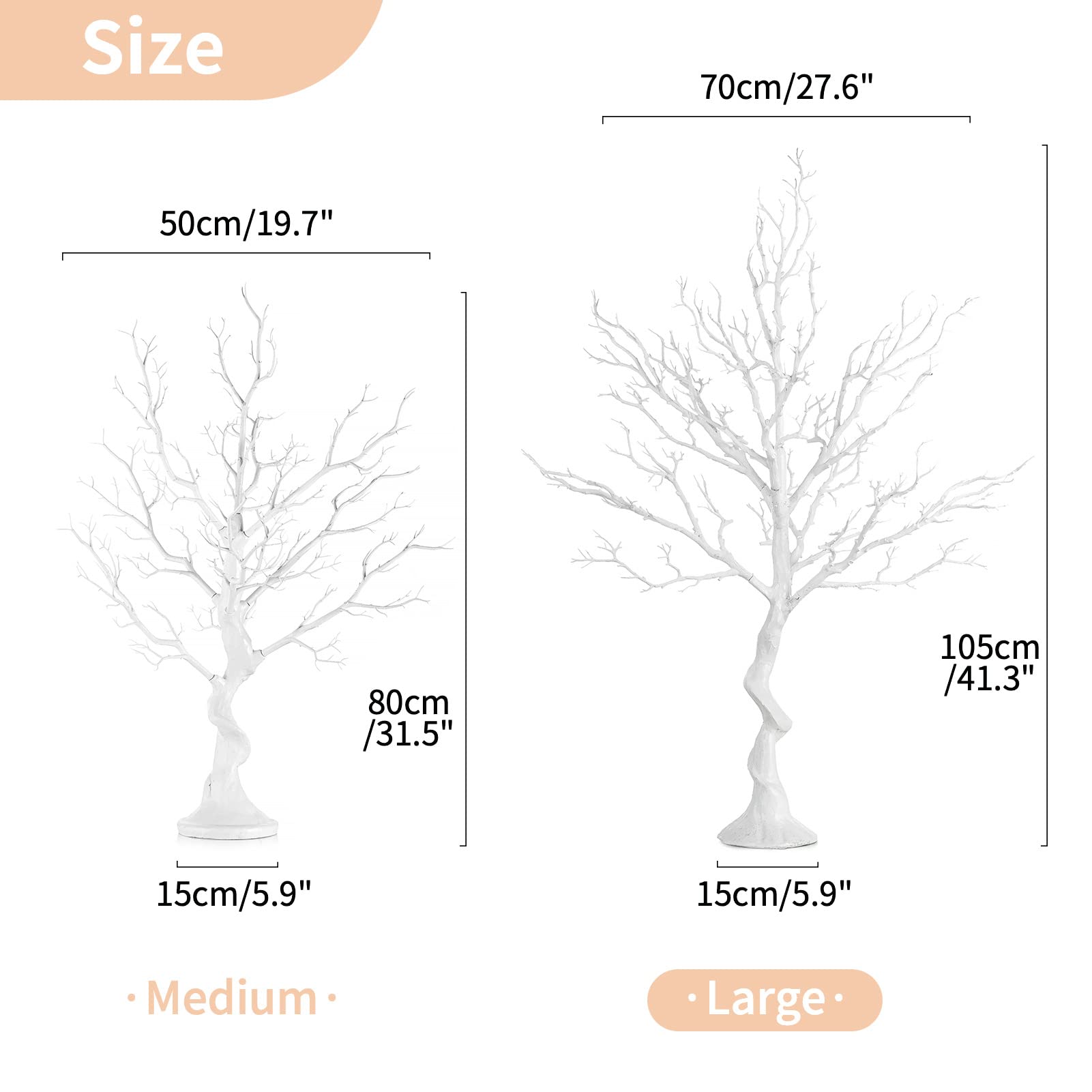 Nuptio 105cm White Artificial Manzanita Tree – Faux Twig Table Centerpiece