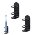 2 Packs Electric Toothbrush Holder, Wall Mounted, Self-Adhesive, Stick On The Wall For Bathroom, Non-Drilling Black
