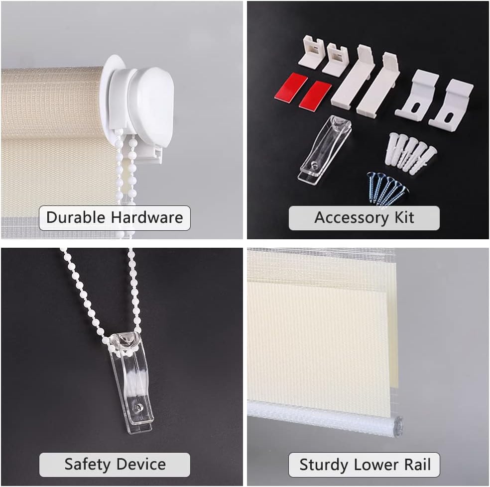 Kokorona Zebra Roller Blinds – Light Filtering Day and Night Shades