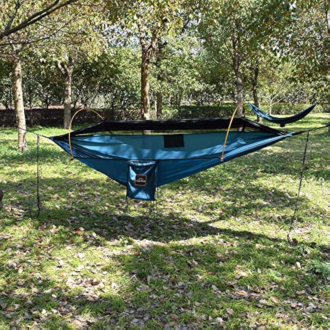 AnorTrek Double Camping Hammock with Mosquito Net & Rain Fly – Green