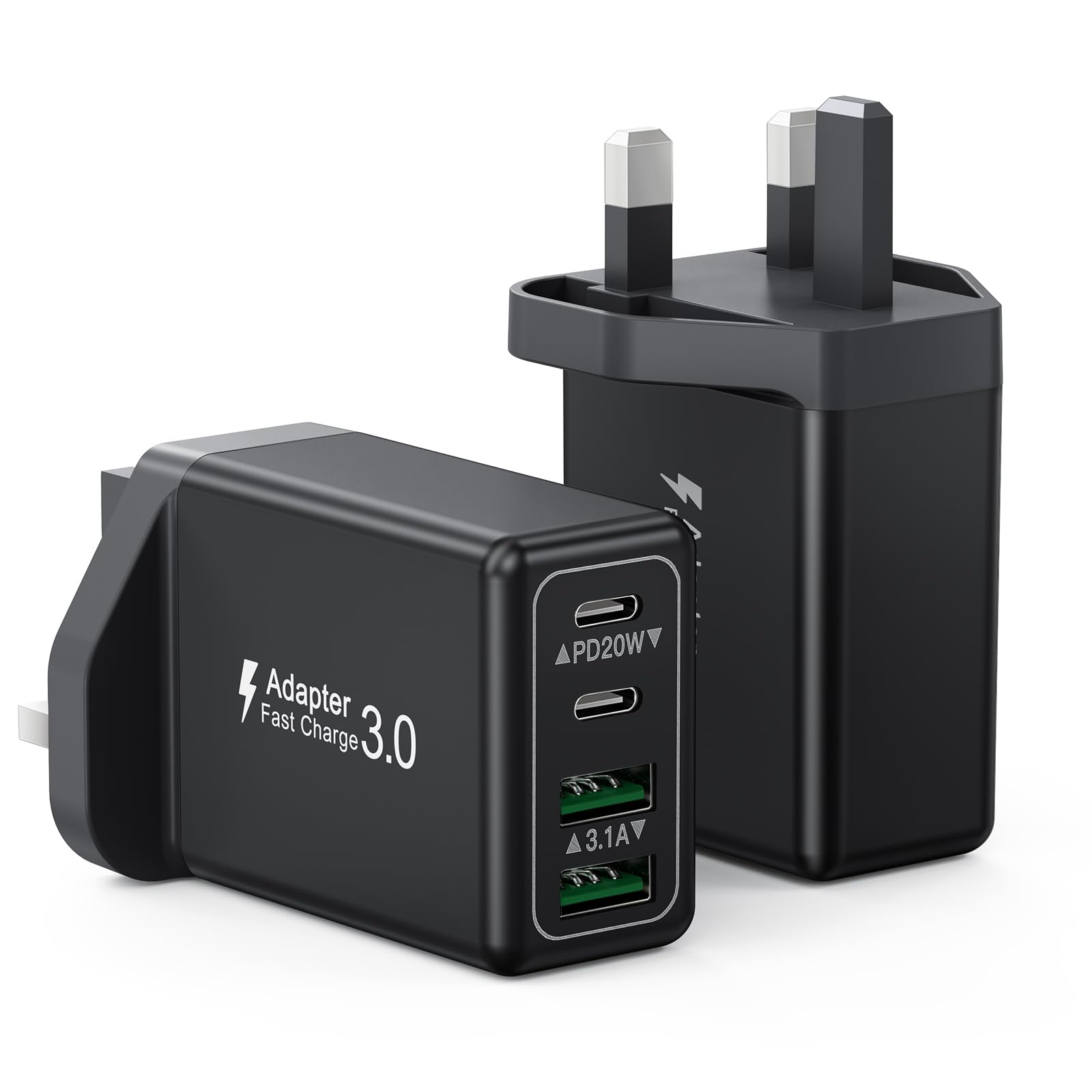 Jolof Store 40W 4-Port USB C Fast Charger Plug for iPhone 16 (2-Pack)