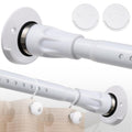 Starbover White Heavy Duty Shower Curtain Rod | 109-151cm Metal Pole