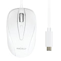 Macally USB-C Wired Mouse – Ergonomic 3-Button Optical Mouse for MacBook, White