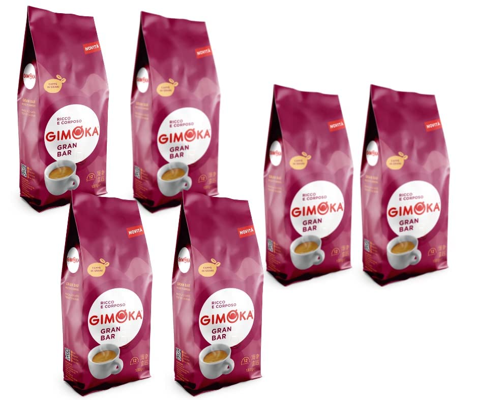 Gimoka Gran Bar Italian Espresso Coffee Beans, Light Roast – 6kg Bulk