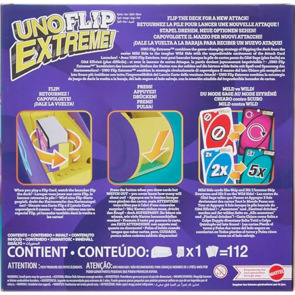 UNO Flip Extreme Card Game with Card Launcher for Kids and Families