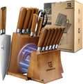 Piklohas 15-Piece Kitchen Knife Set | High Carbon Steel Damascus Pattern