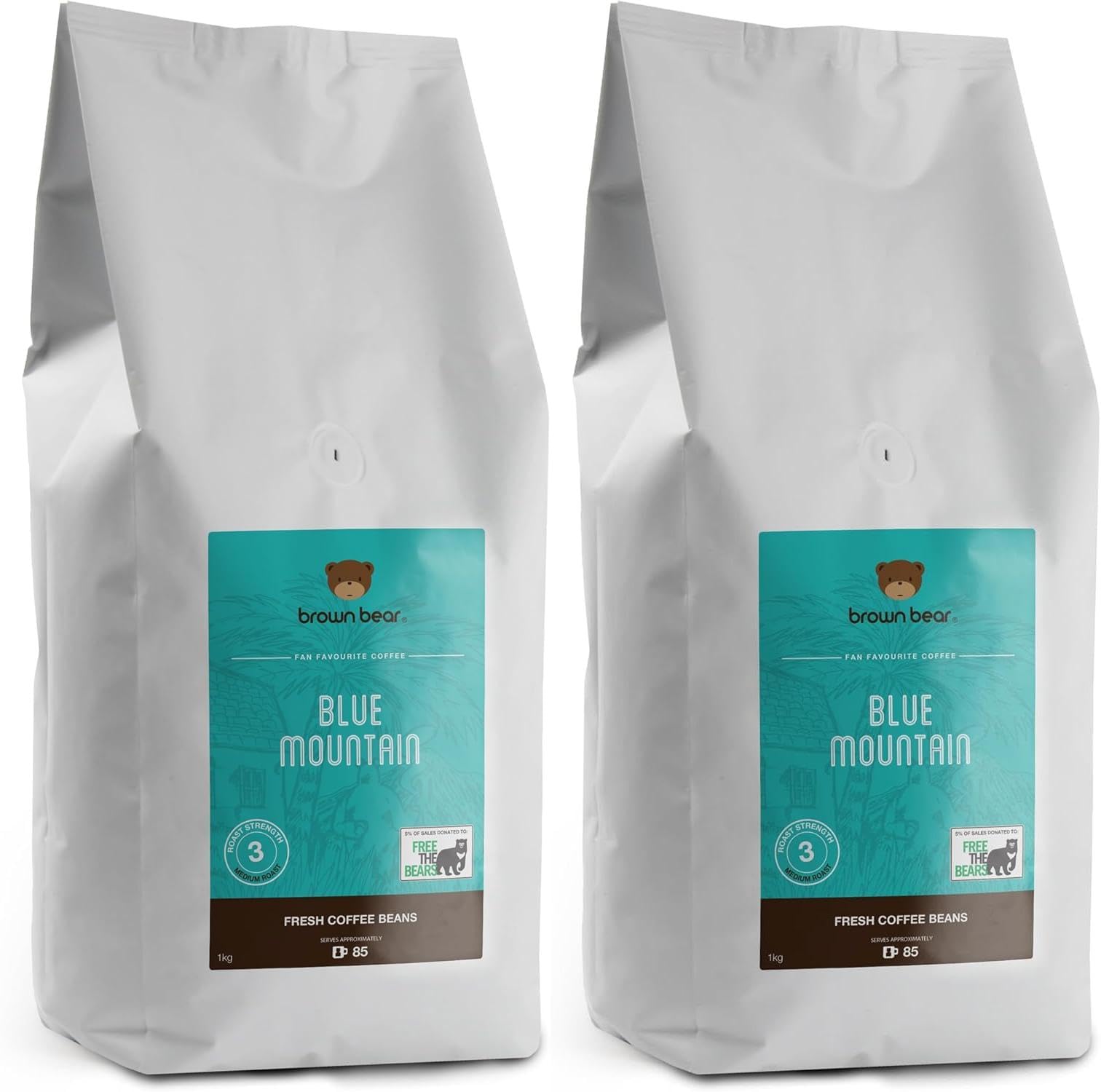 Brown Bear Blue Mountain Medium Roast Coffee Beans | 100% Arabica 2kg