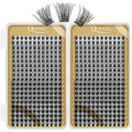 QUEWEL Cluster Lashes – 480 Pcs D Curl DIY Individual Lash Extensions