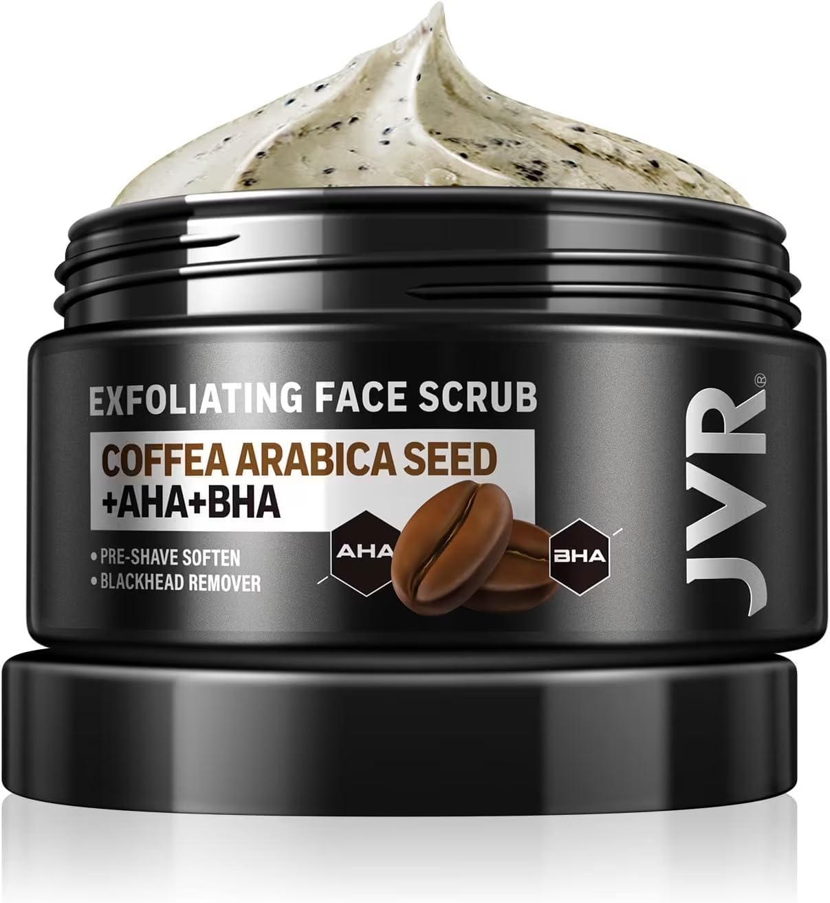 JVR Coffee Face Scrub for Men – Deep Exfoliating & Pre-Shave Softener