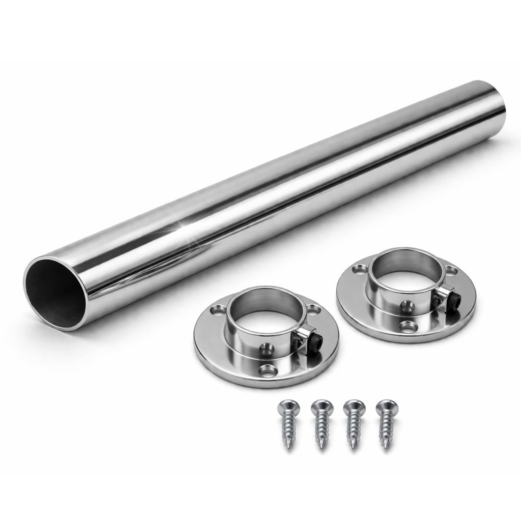 Round Wardrobe Rail 25mm Polished Chrome Hanging Tube for Wardrobes & Cupboards 1200mm 1.2m ~47.2″ - image 1