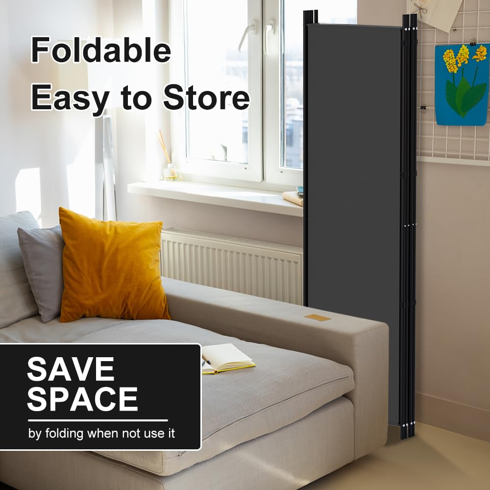 Kokorona Folding Room Divider 4 Panel, Portable Privacy Screen for Home Office, Partiton Wall Room Divider for Room Separation, Included-Cover Strips - image 3