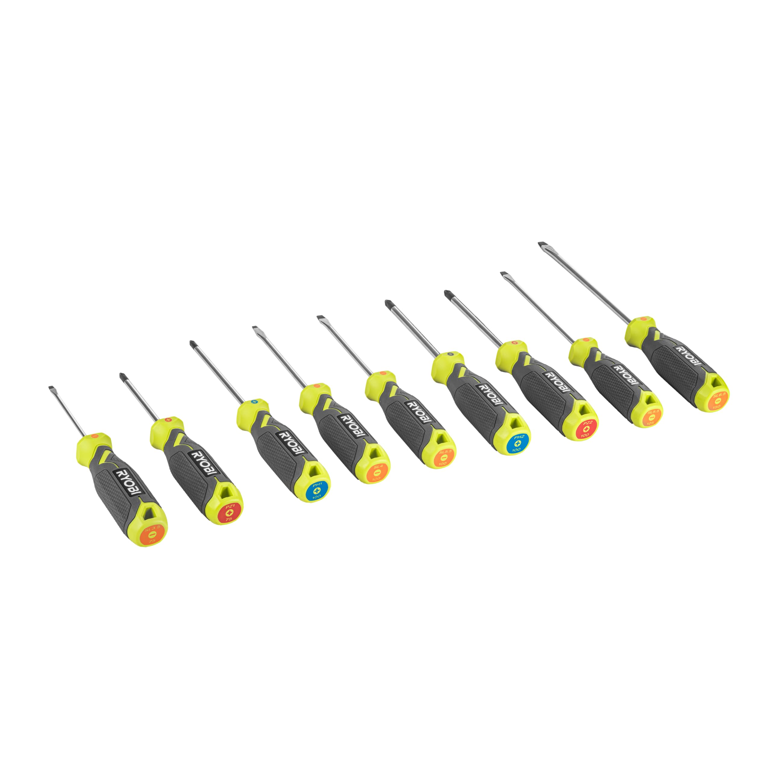 Ryobi RHSDS9PC Magnetic Screwdriver Set | 9-Piece Hand Tool Kit