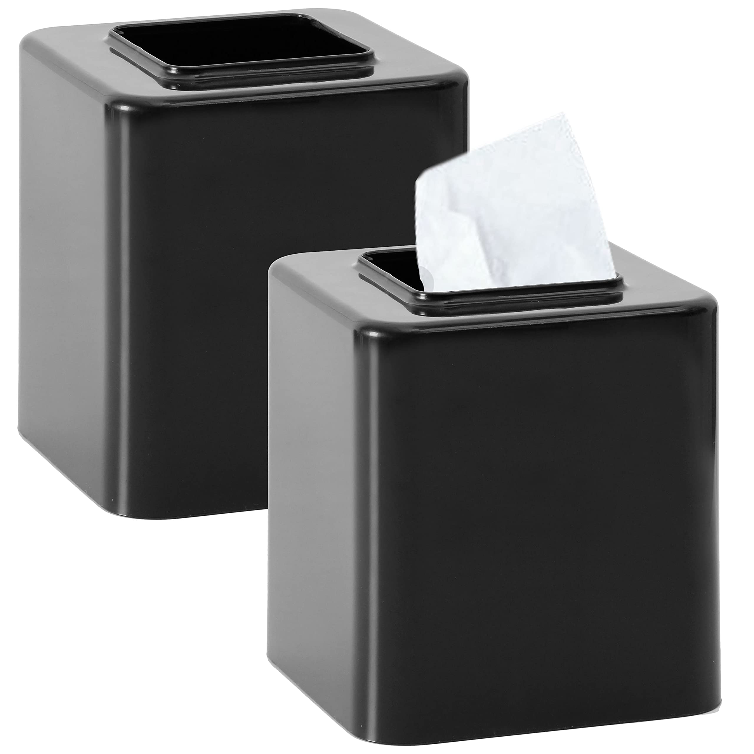 Youngever Square Tissue Box Covers | 2-Pack Reusable Plastic Holders