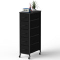 LIANTRAL Narrow 5-Drawer Dresser | Slim Fabric Storage Tower with Wheels