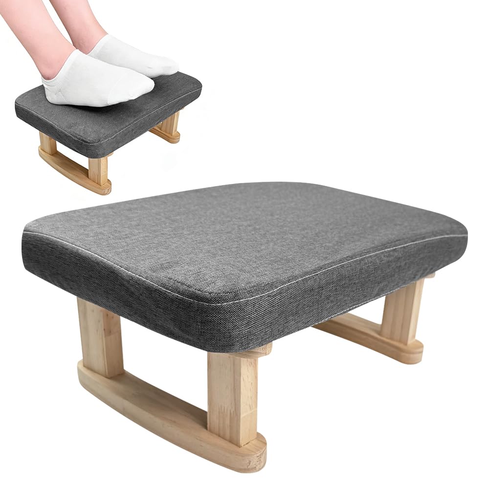 Xygobla Small Solid Wood Footstool with Padded Seat - image 2