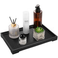 Luxspire Resin Vanity Tray | Large Matte Black Bathroom Countertop Organizer