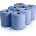 Blue Paper Rolls – 2 Ply Kitchen Towel Centre Feed 6 Pack