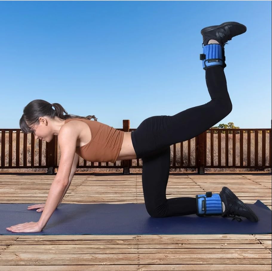 GYMENIST Adjustable Ankle and Wrist Weights | 10 LB Set (2 x 5 LB)