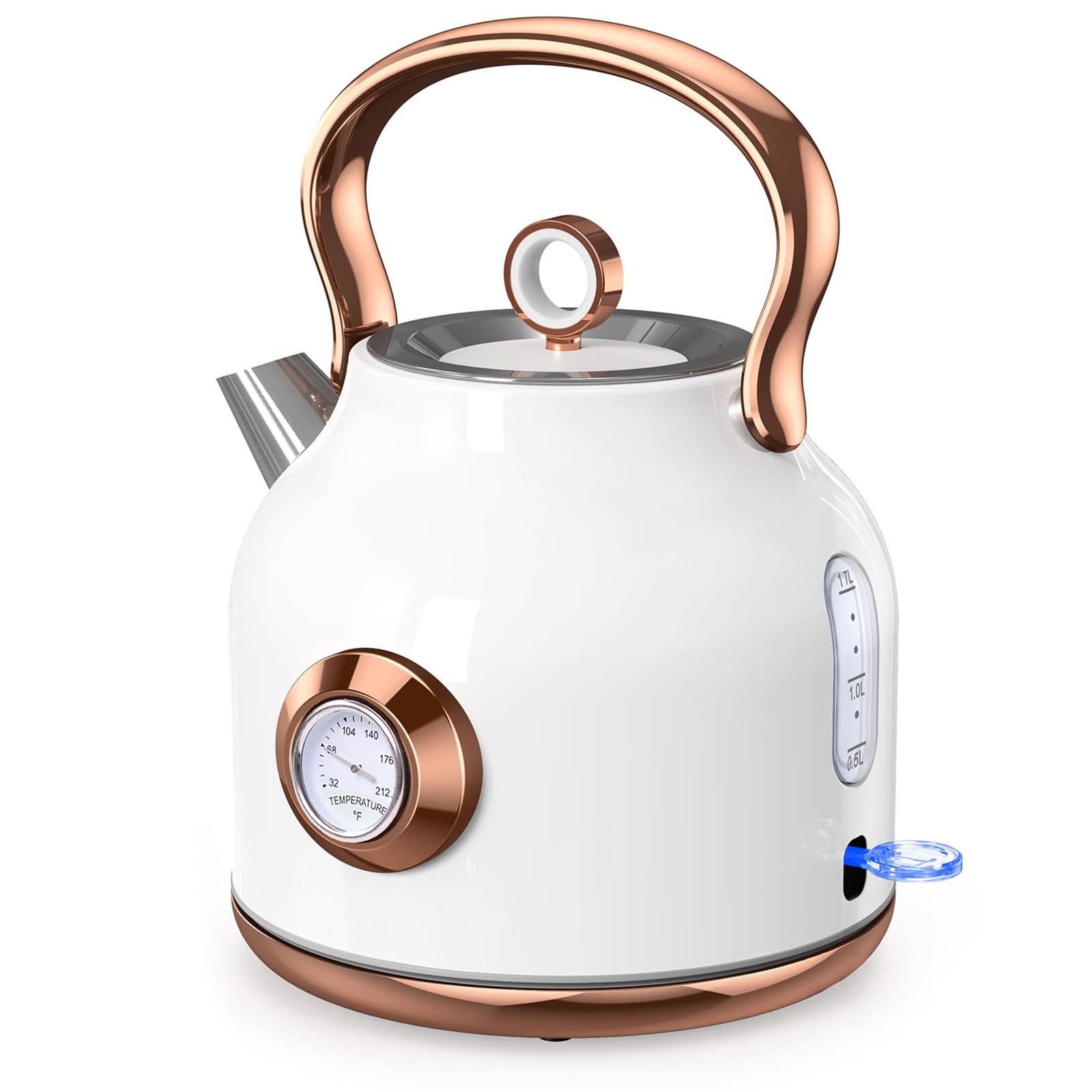 Jolof Store Retro Electric Kettle – 1.7L Stainless Steel Tea Kettle