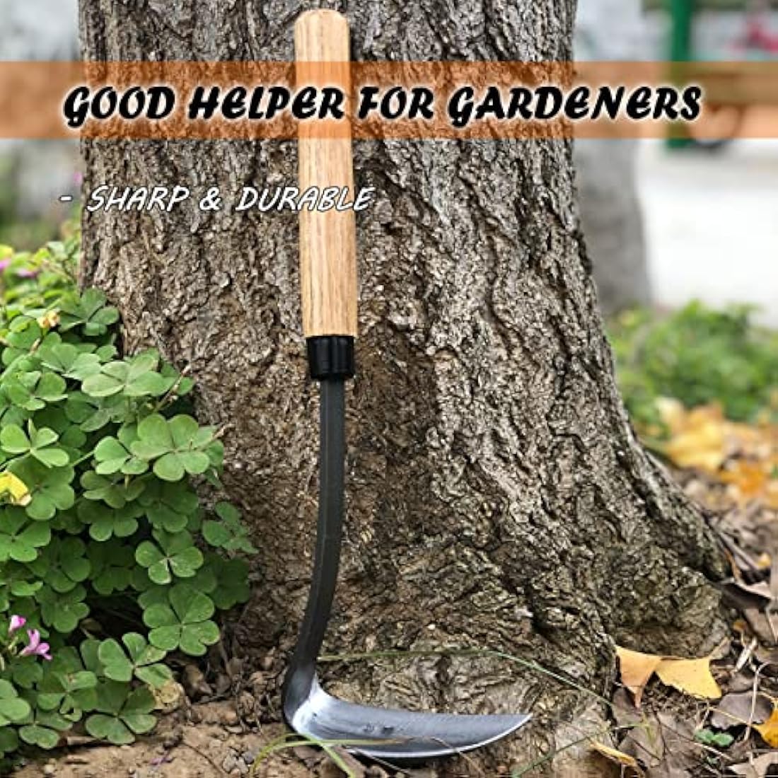 SHANFEEK Japanese Hand Weeding Hoe – Carbon Steel Garden Tool with Wood Handle