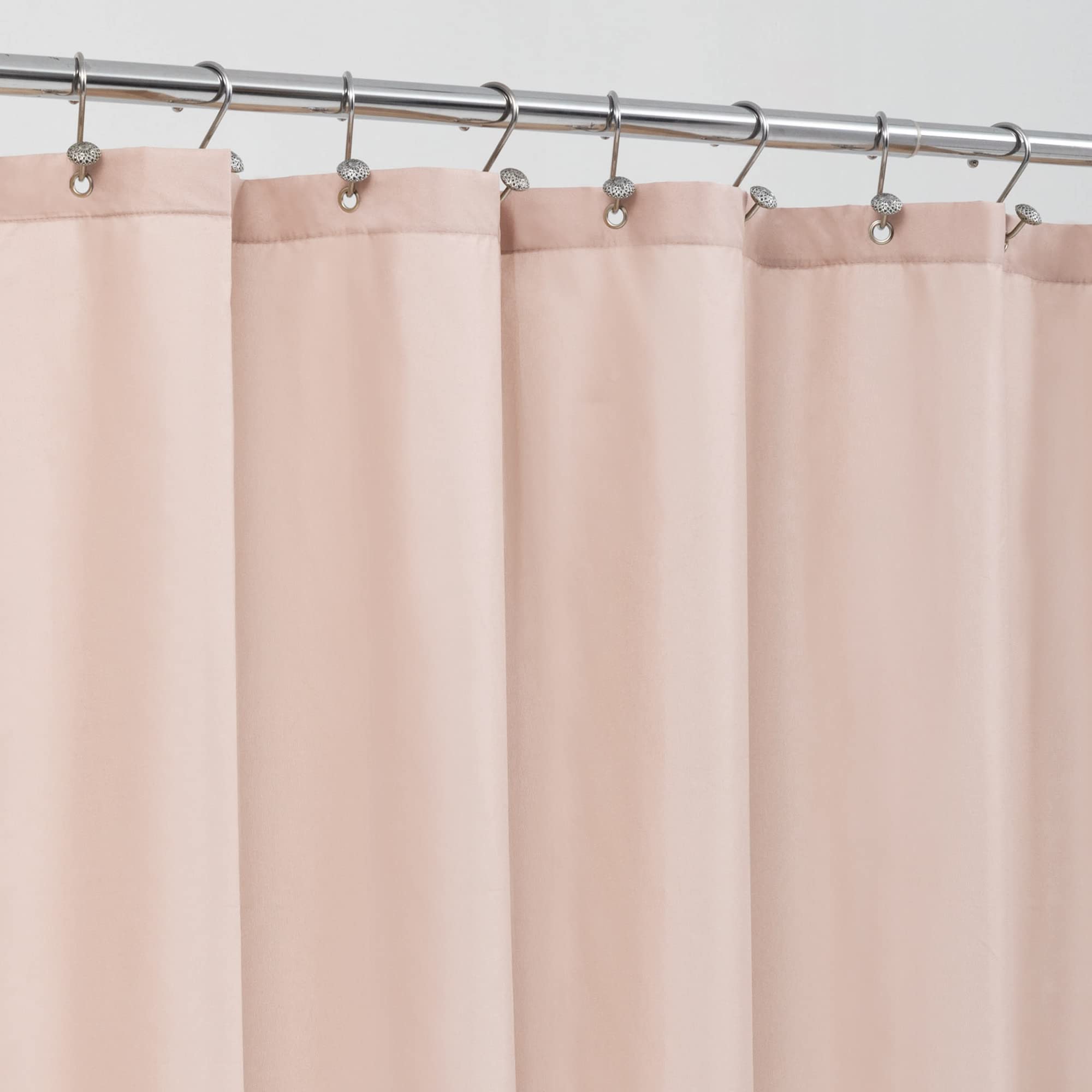 Alyvia Spring Pink Fabric Shower Curtain Liner | Waterproof & Weighted