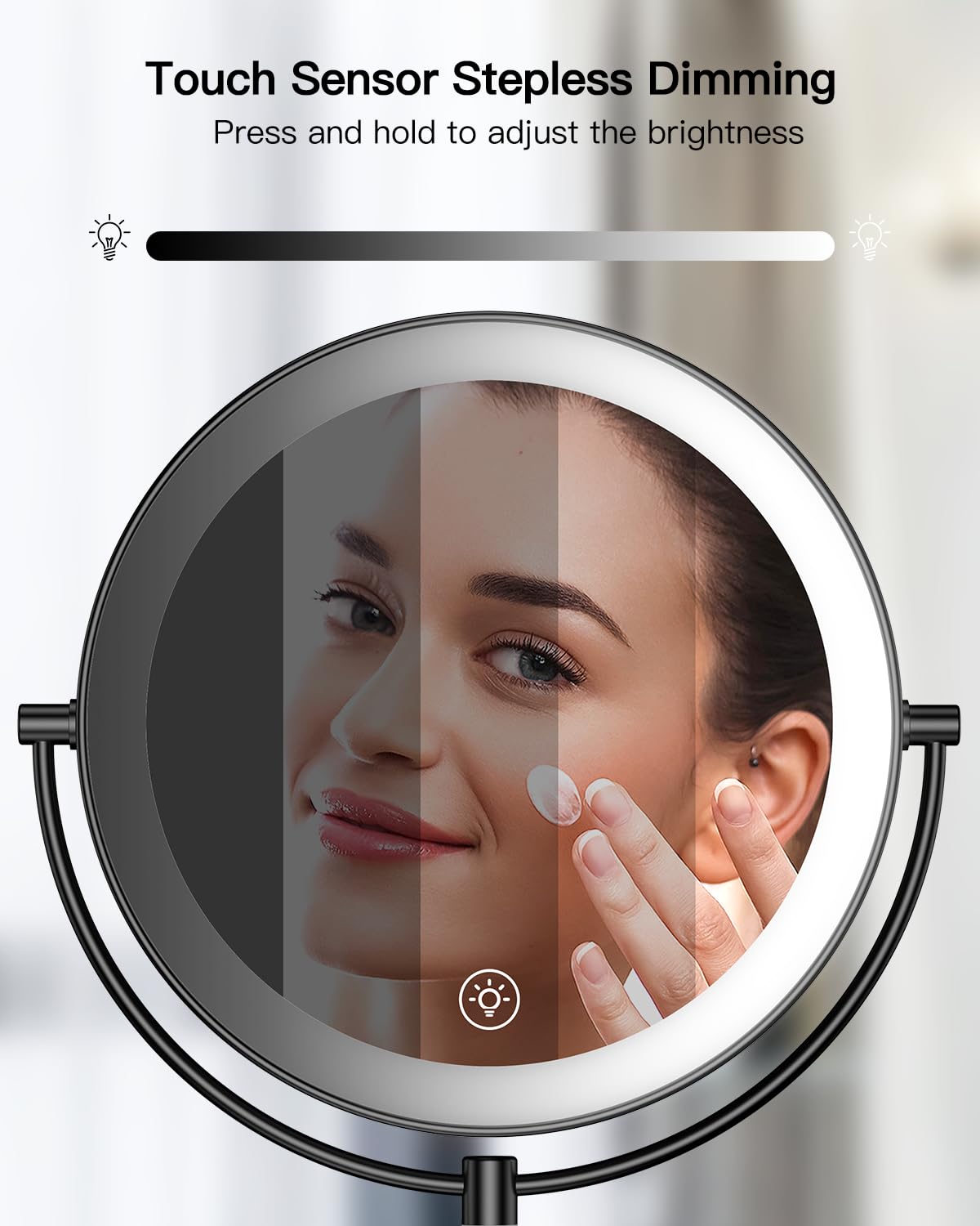 Gospire 9" Wall Mounted Lighted Makeup Mirror | 1X/10X Magnifying LED