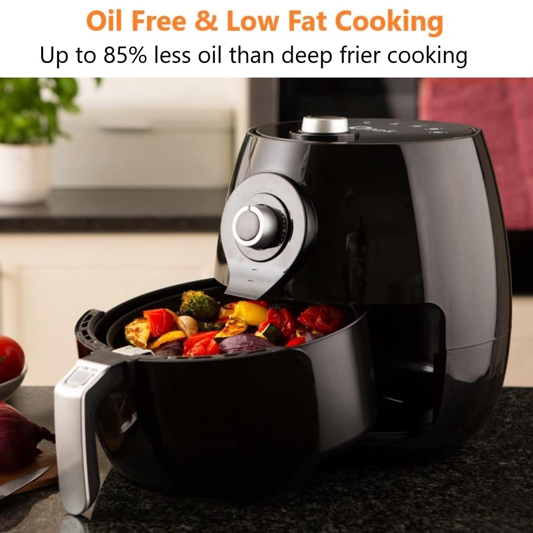 Otek 4.5L Air Fryer – 1450W Compact Oil-Free Cooker Oven, Black