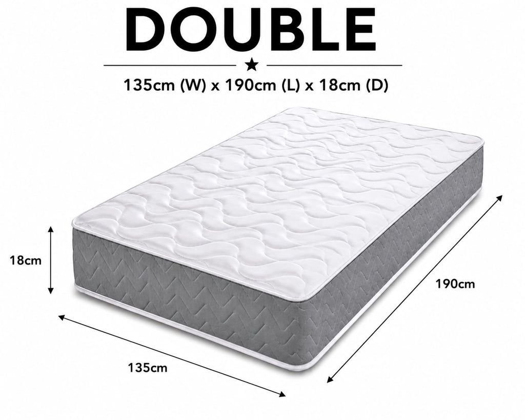 Starlight Beds Twilight Grey Double Mattress - 4ft6 x 6ft3