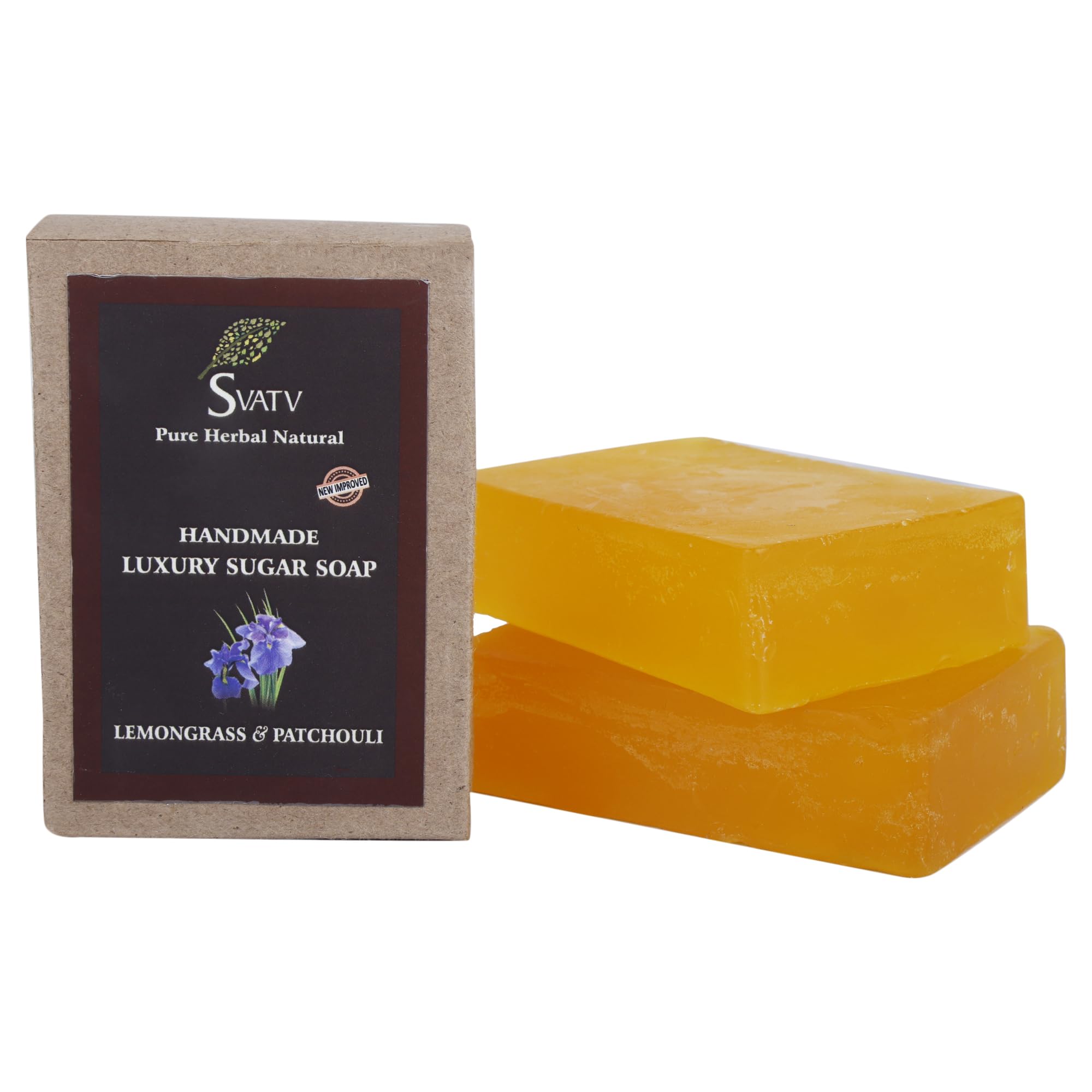 SVATV Mango & Shea Butter Exfoliating Herbal Soap - Handmade 125g (2 Pack)