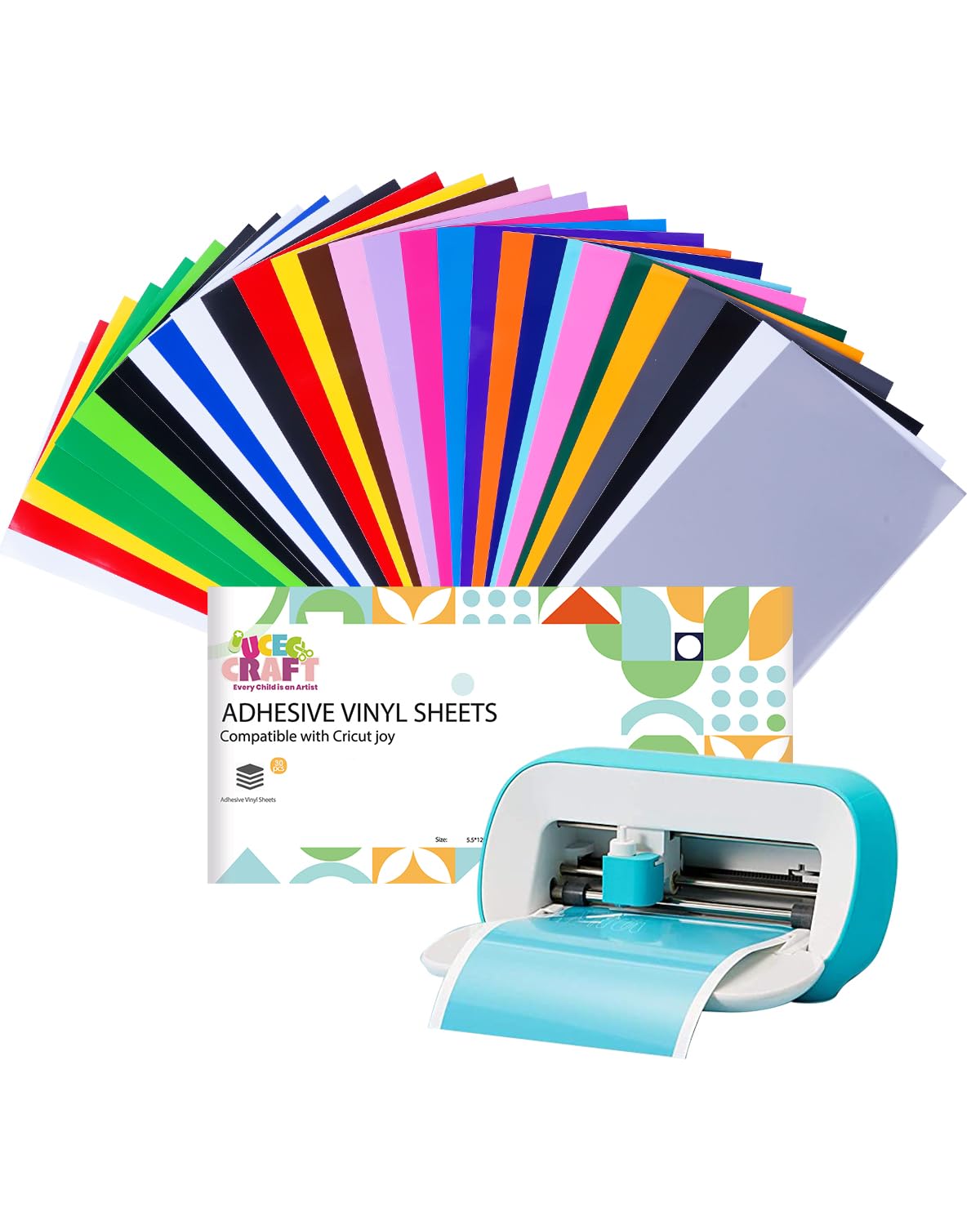 UCEC Smart Permanent Vinyl for Cricut Joy – 30 Pack Assorted Colors