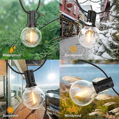 GPATIO 150FT Festoon Lights Outdoor – Shatterproof G40 Garden String Lights