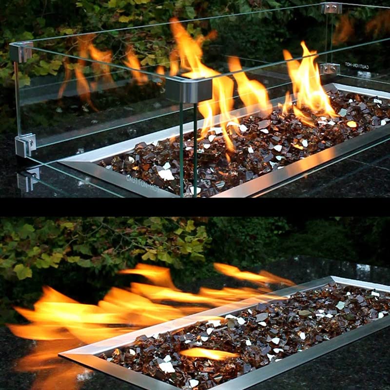 MESIDA 17.5" Square Fire Pit Glass Wind Guard | Tempered Glass Flame Shield