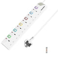 Toomke 6 Way Extension Lead – 1.5M Wall Mountable Power Strip with Switches