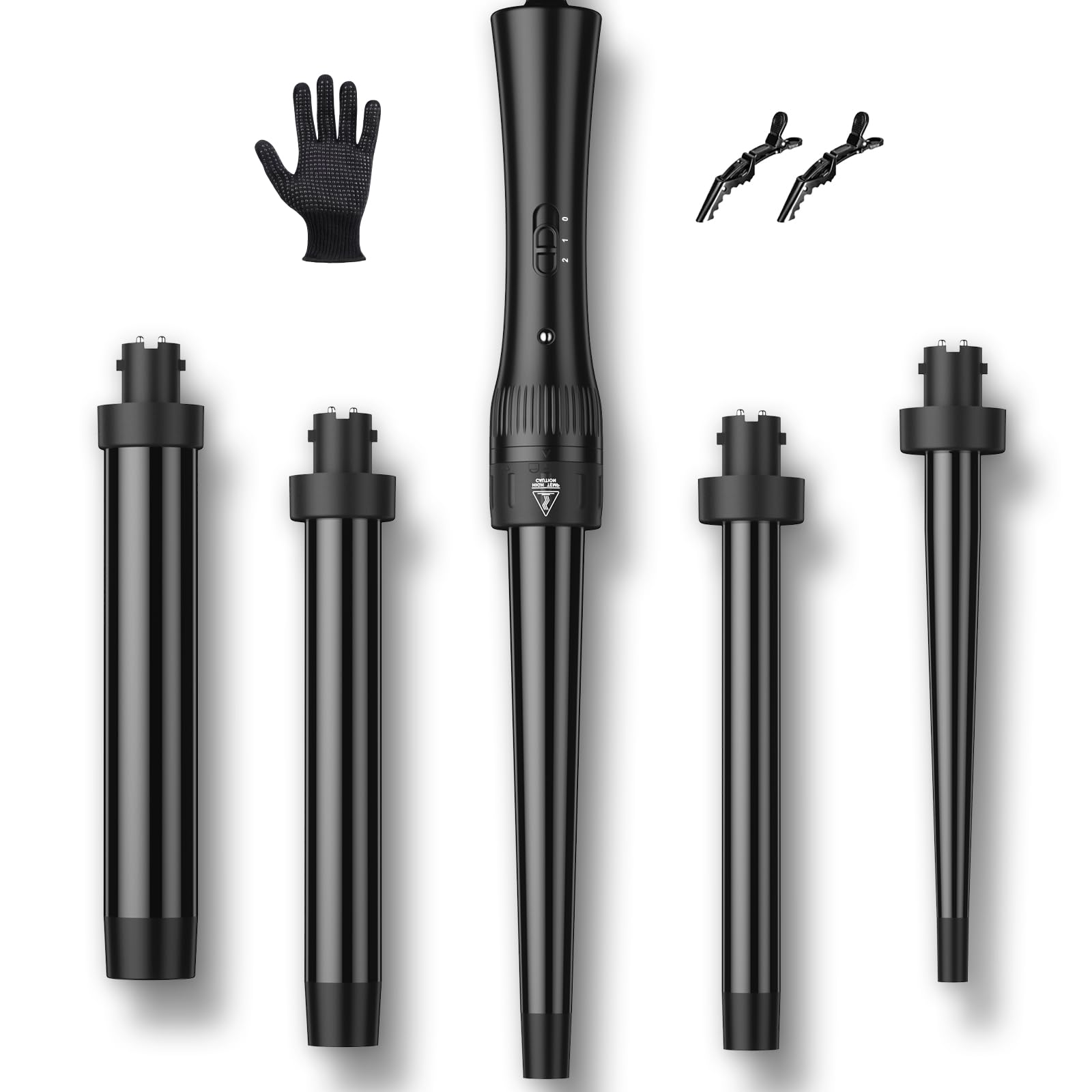 Jolof Store 5-in-1 Hair Curling Wand Set | Ceramic PTC Hair Curler