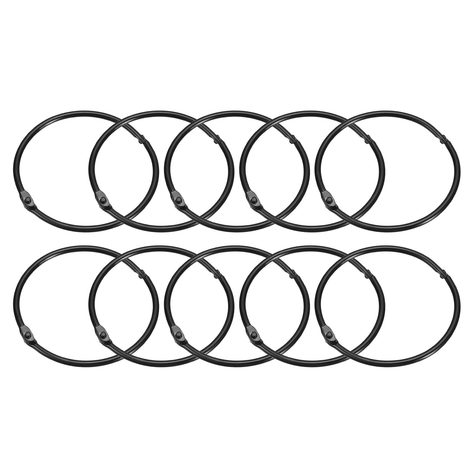 Jolof Store 24Pcs 3 Inch Rustproof Metal Shower Curtain Rings - Black