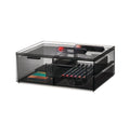 iDesign Sarah Tanno 3-Drawer Makeup Organiser | Wide RPET Smoke Black