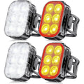 Glangeh Rechargeable Bike Lights Set | Ultra Slim IP65 Waterproof Lights