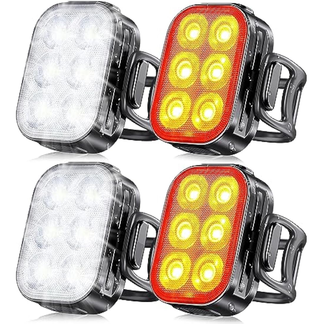 Glangeh Rechargeable Bike Lights Set | Ultra Slim IP65 Waterproof Lights