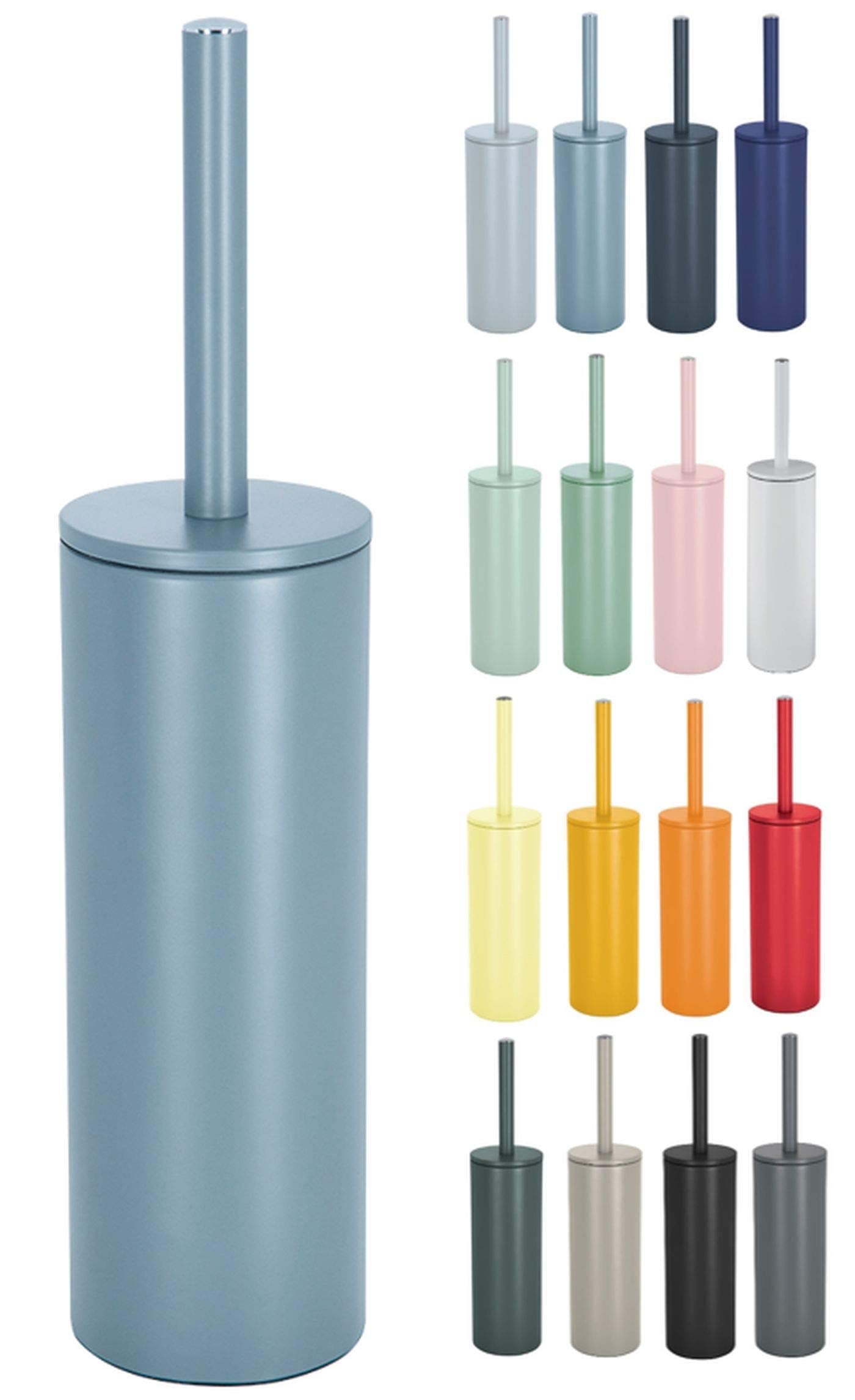 Spirella Akira Stainless Steel Toilet Brush | Matte Blue Hygienic Set
