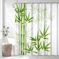 Uiiooazy Bamboo Shower Curtain – Zen Green Leaves Waterproof Polyester