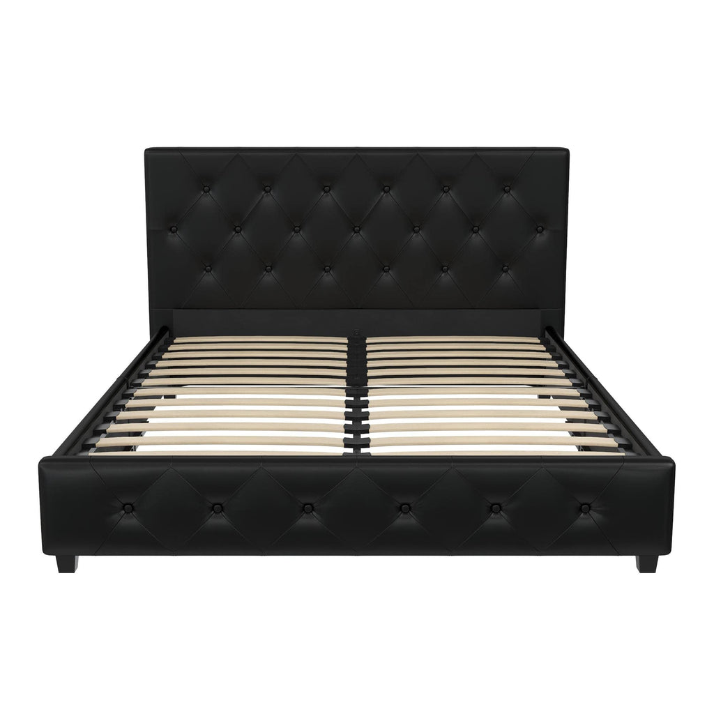 DHP Dakota Upholstered Platform Bed, Black PU Double
