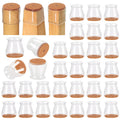 Silicone Chair Leg Floor Protectors with Felt Pads, 32 Pcs