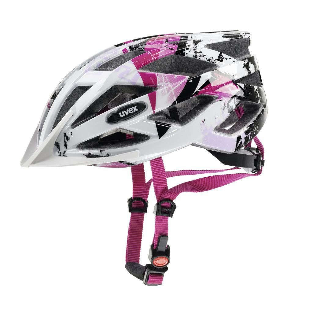 uvex Air Wing Kids Bike Helmet – Lightweight Inmould Design, White-Pink