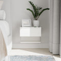 Jolof Store White Floating Nightstand | Wall Mounted Bedside Table
