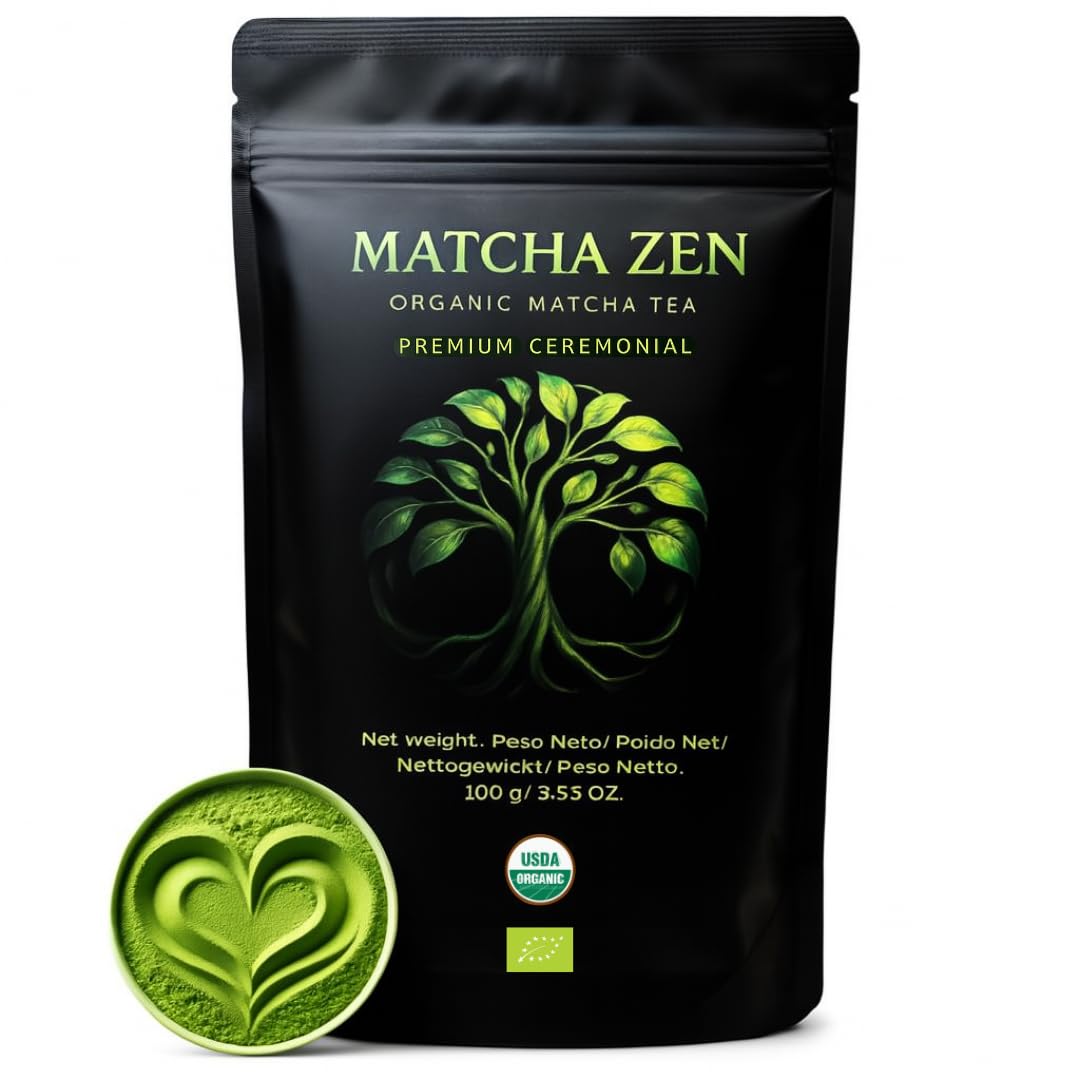 MATCHA ZEN Organic Ceremonial Grade Matcha Green Tea Powder - 100g